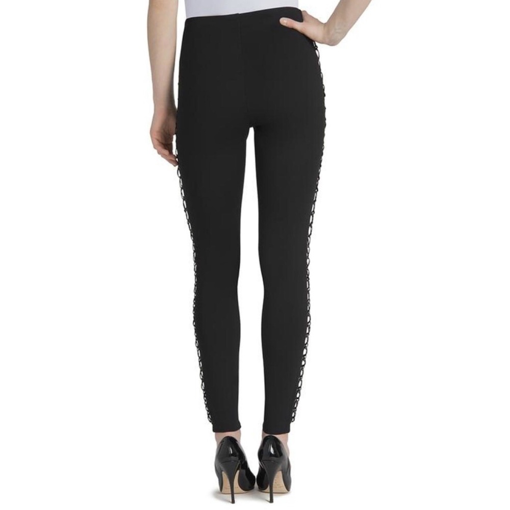 LYSSE Sedona Black Faux Leather Braided Sides Leggings Lace Up Women’s Size XS - Picture 2 of 11